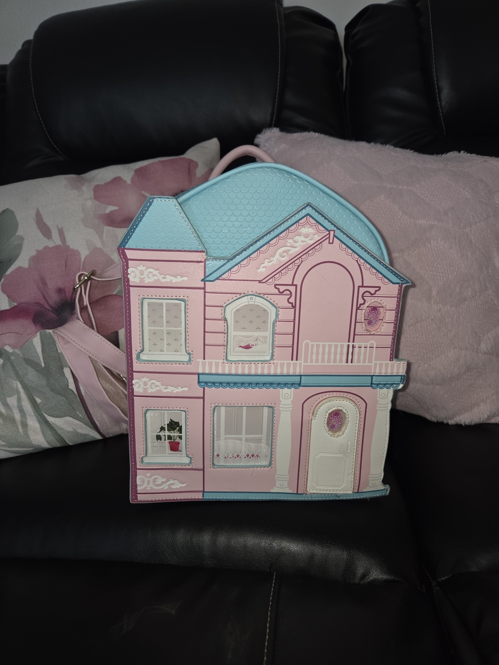 Barbie Her Universe light pink and aqua Mini Back Pack with pink logo